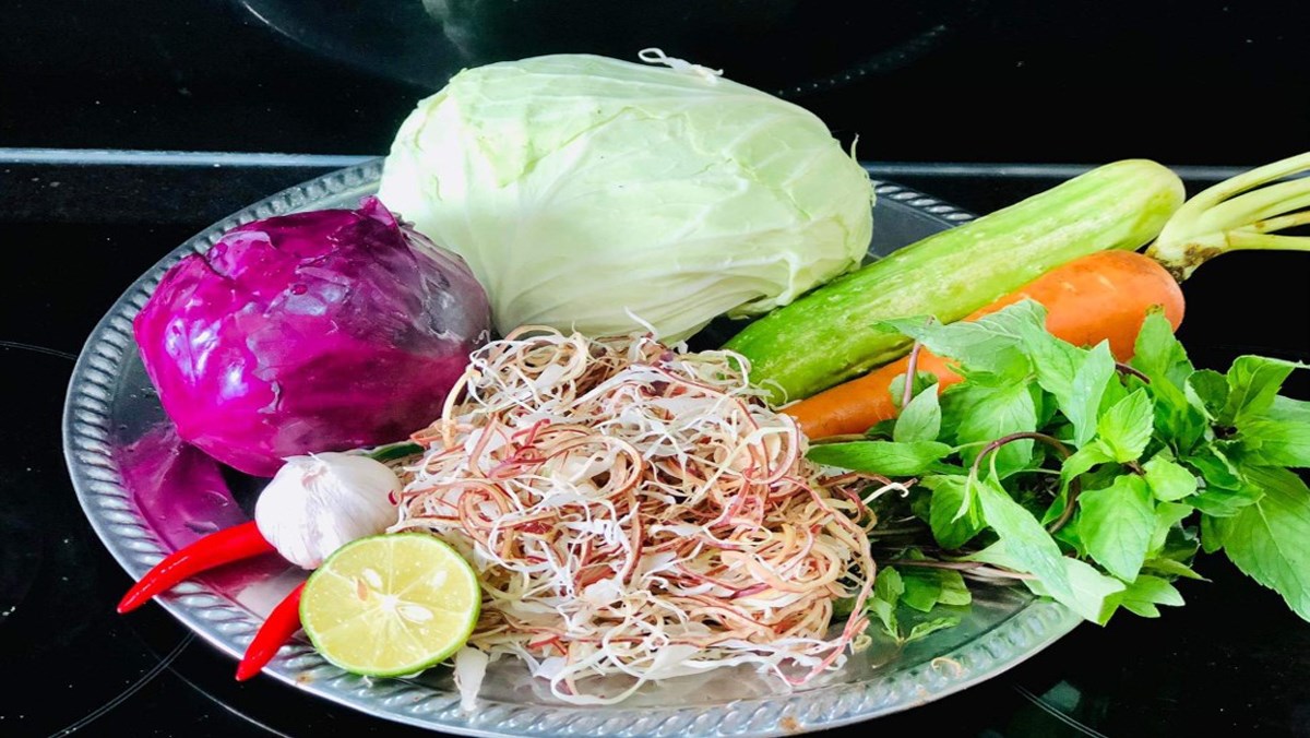 Nguyên liệu làm salad ngũ quả