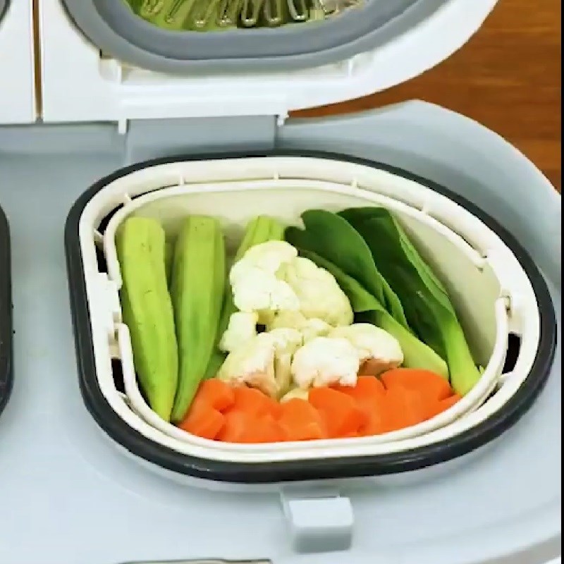 Bước 3 Cho vào nồi nấu Hướng dẫn nấu ăn với nồi cơm 2 ngăn đa năng Sharp 1.8 lít KN-TC50VN-SL