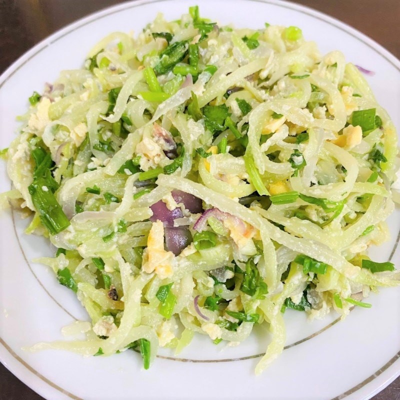 Bước 3 Thành phẩm Su su xào trứng