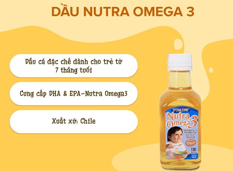 Dầu cá hồi Nutra Omega 3 ăn dặm cho bé chai 240 ml (từ 7 tháng)