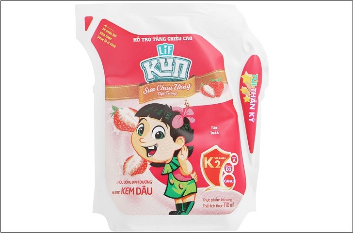 Sữa chua uống tiệt trùng LiF Kun vị kem dâu 110 ml