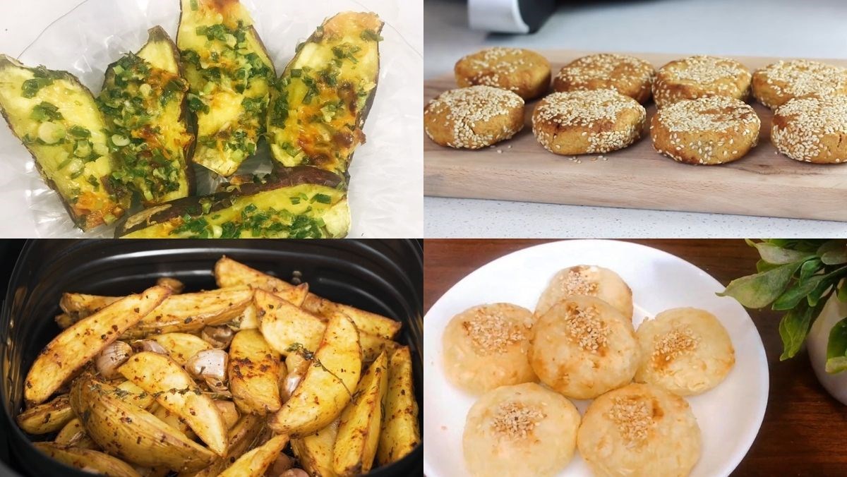 Nướng khoai bằng nồi chiên không dầu