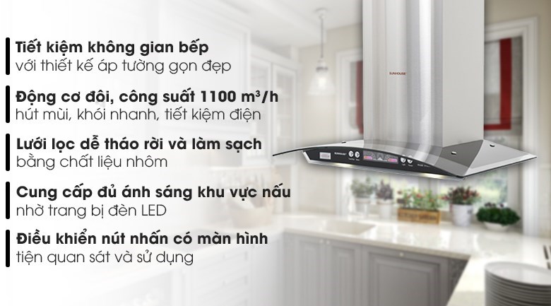 M&aacute;y h&uacute;t m&ugrave;i &aacute;p tường Sunhouse SHB6626