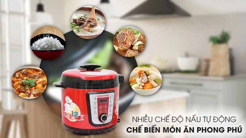 Chức năng nồi &aacute;p suất điện Sunhouse SHD 1767 6.0