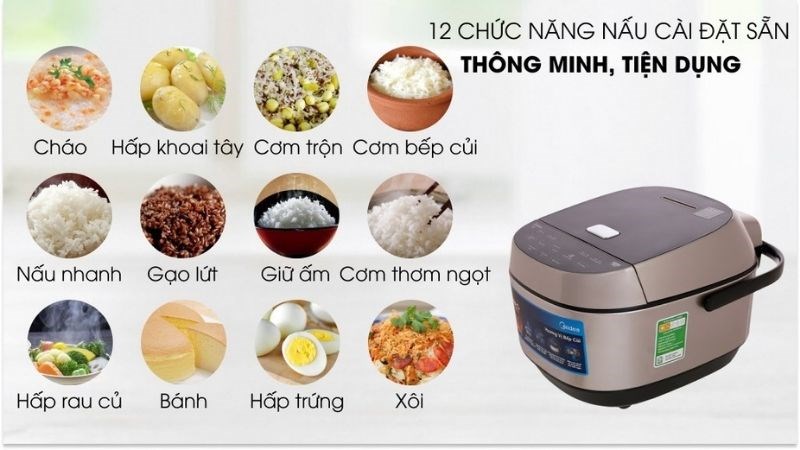 Chức năng Nồi cơm điện Midea MB-HS5008 