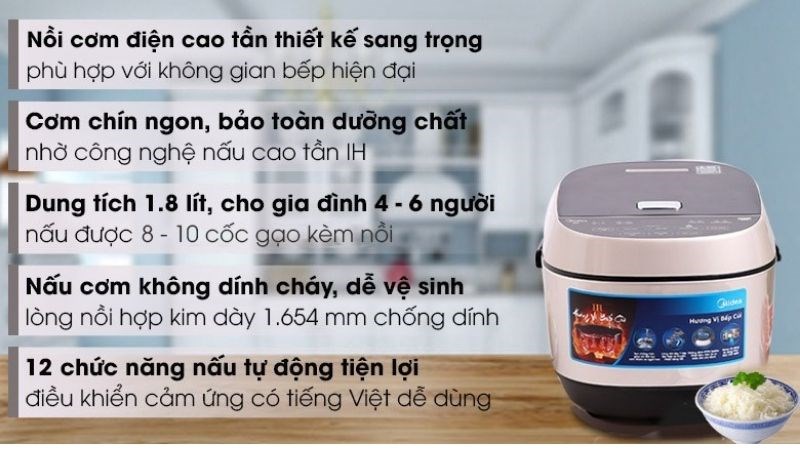 Ưu điểm Nồi cơm điện Midea MB-HS5008