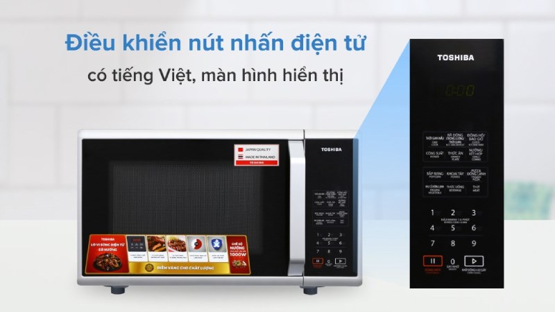 Ưu điểm lò vi sóng Toshiba nút nhấn điện tử