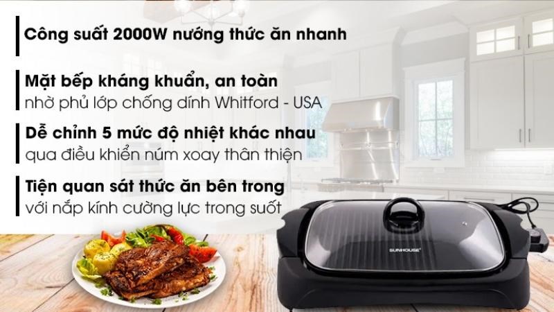 Ưu điểm bếp nướng điện Sunhouse SHD4602