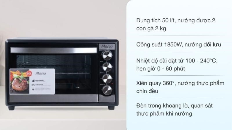 Ưu điểm lò nướng Sunhouse Mama SHD4250S 50 lít