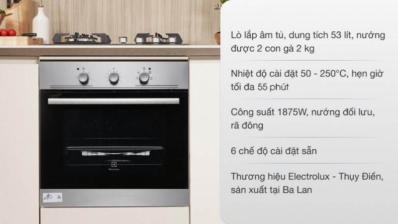 lò nướng âm Electrolux EOB2100COX 53 lít