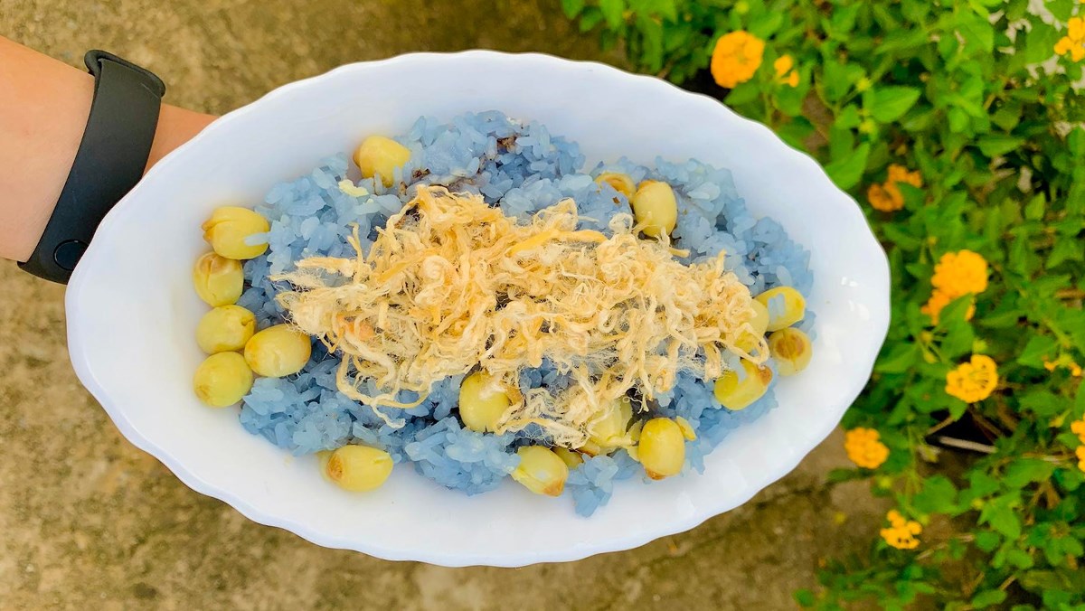 Xôi hoa đậu biếc hạt sen (Công thức được chia sẻ từ người dùng)