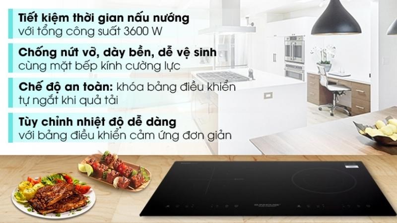 Bếp từ hồng ngoại lắp âm Sunhouse SHB9105MT