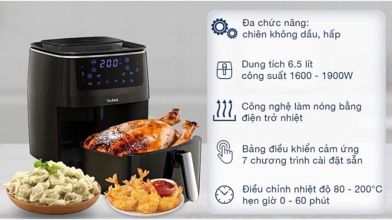 Nồi chiên không dầu kết hợp hấp Tefal FW201815 6.5 lít