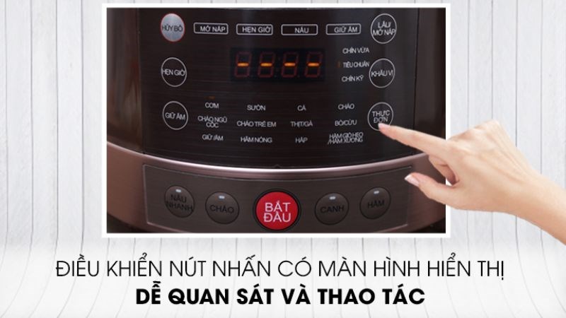 nhược điểm nồi áp suất điện Midea nút nhấn