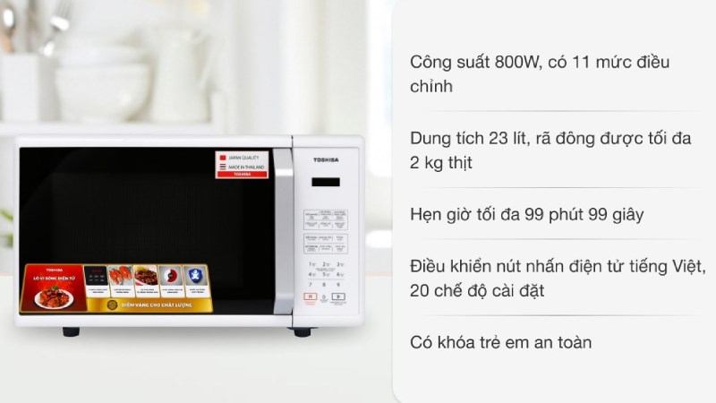 Ưu điểm của lò vi sóng Toshiba nút nhấn điện tử