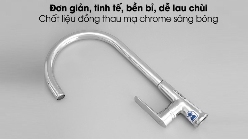 Vòi rửa chén nóng lạnh tăng áp đồng Malloca K77C