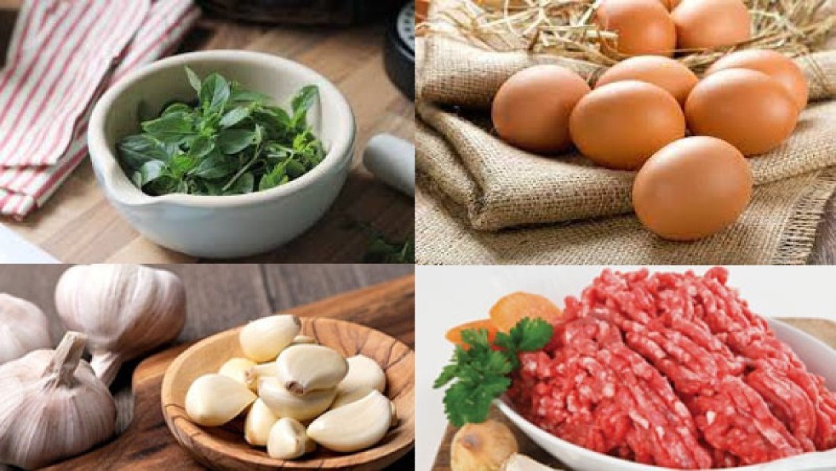 Nguyên liệu món ăn thịt băm xào trứng
