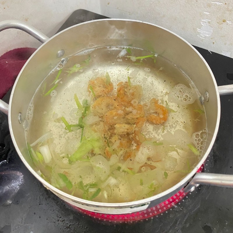 Bước 3 Nấu canh Canh bắp cải tôm khô