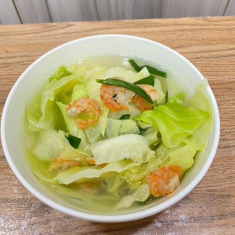 Bước 4 Thành phẩm Canh bắp cải tôm khô