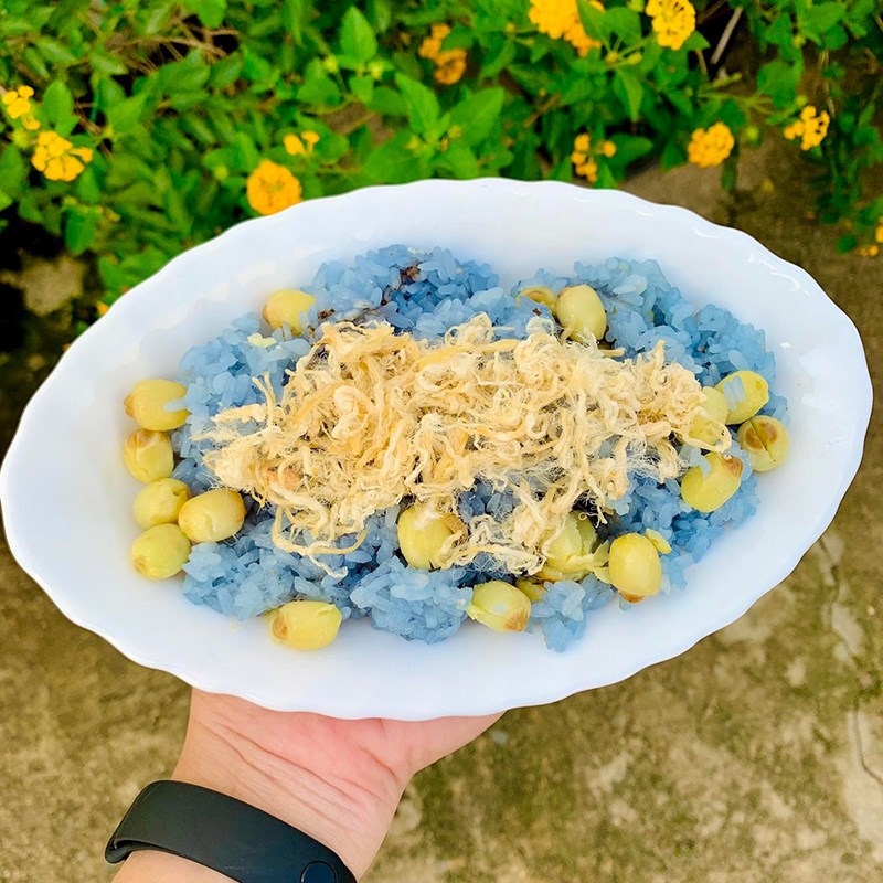 Bước 4 Thành phẩm Xôi hoa đậu biếc hạt sen (Công thức được chia sẻ từ người dùng)