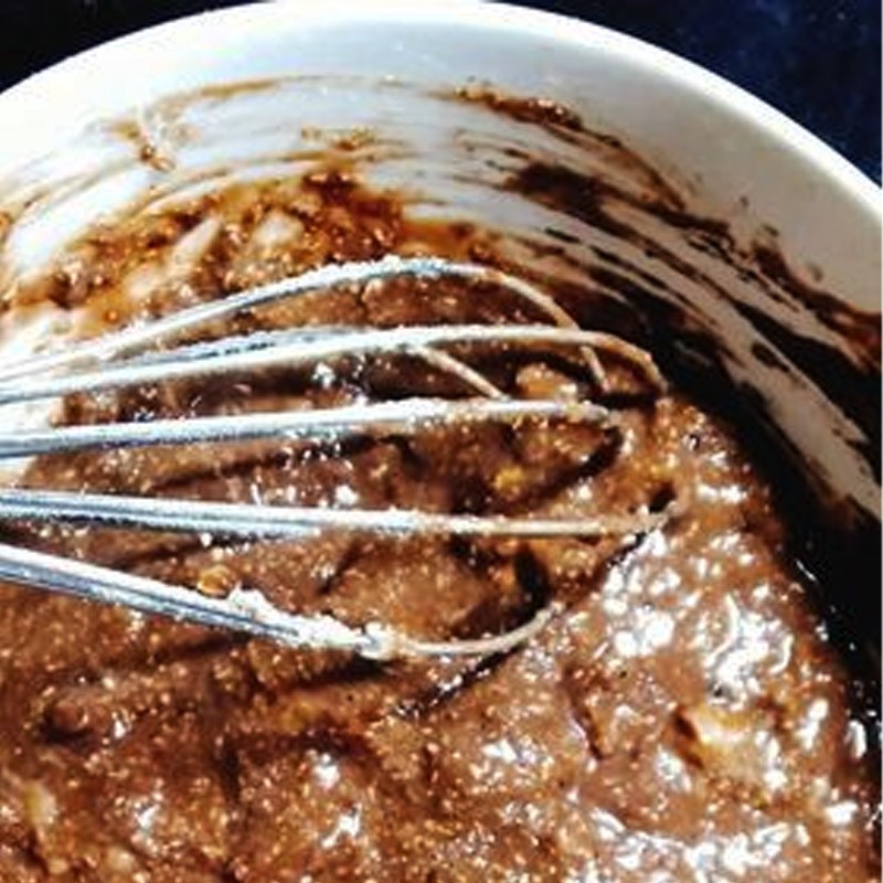 Bước 2 Trộn bột Bánh chuối yến mạch cacao phô mai