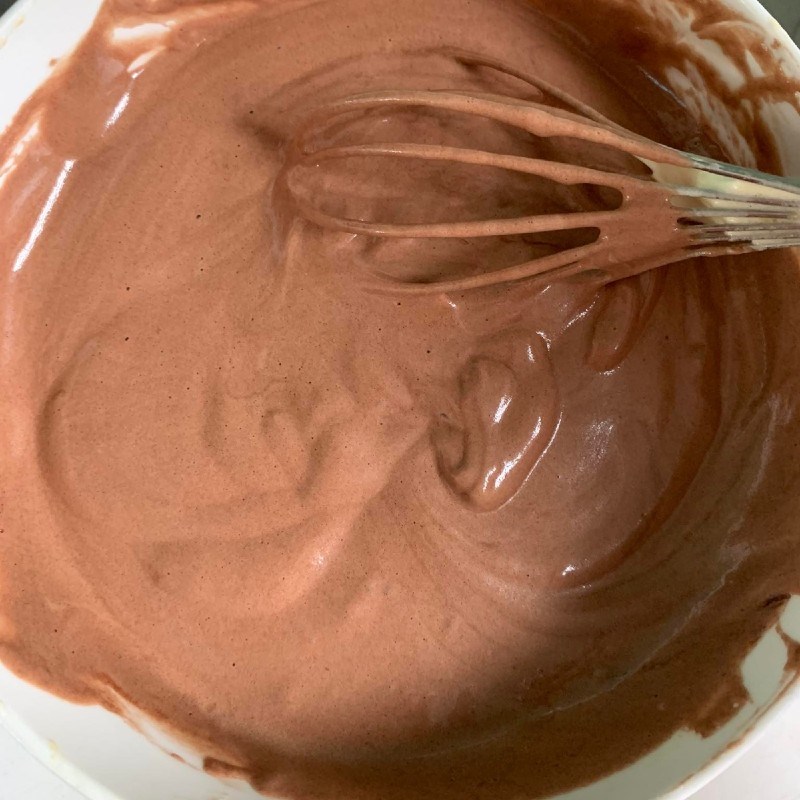 Bước 5 Trộn màu Bánh bông lan ngựa vằn