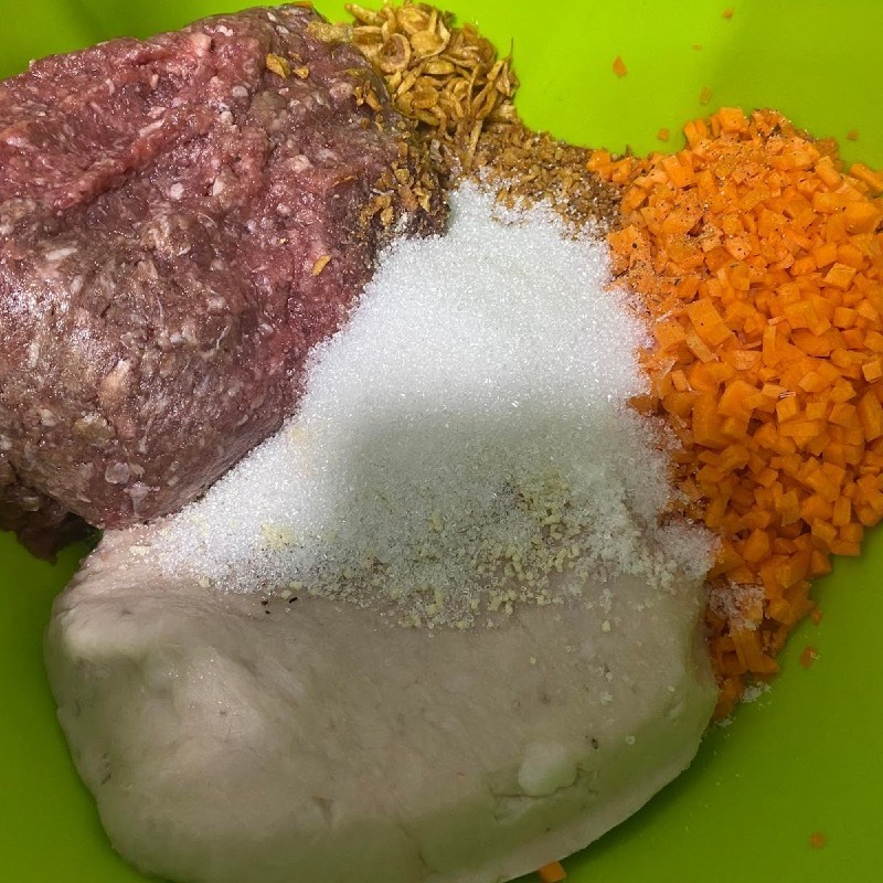 Bước 1 Trộn nhân xíu mại Xíu mại trứng cút (công thức chia sẻ từ người dùng)