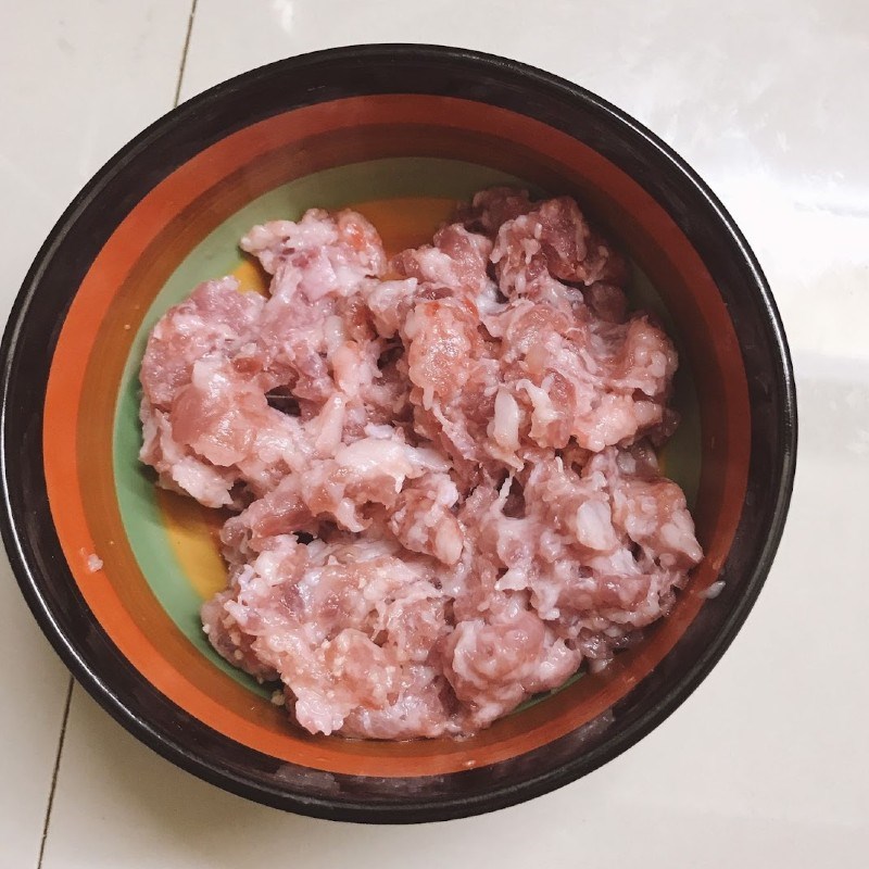 Bước 1 Ướp thịt băm Thịt băm xào trứng