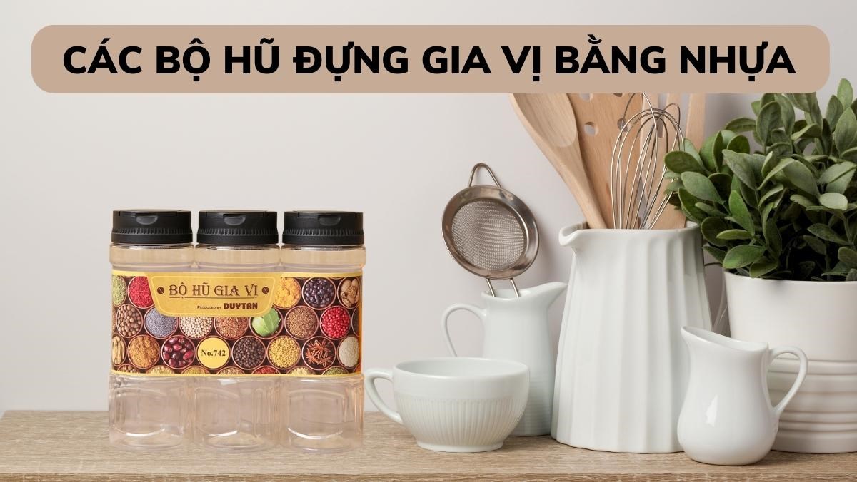 Bộ hũ đựng gia vị bằng nhựa