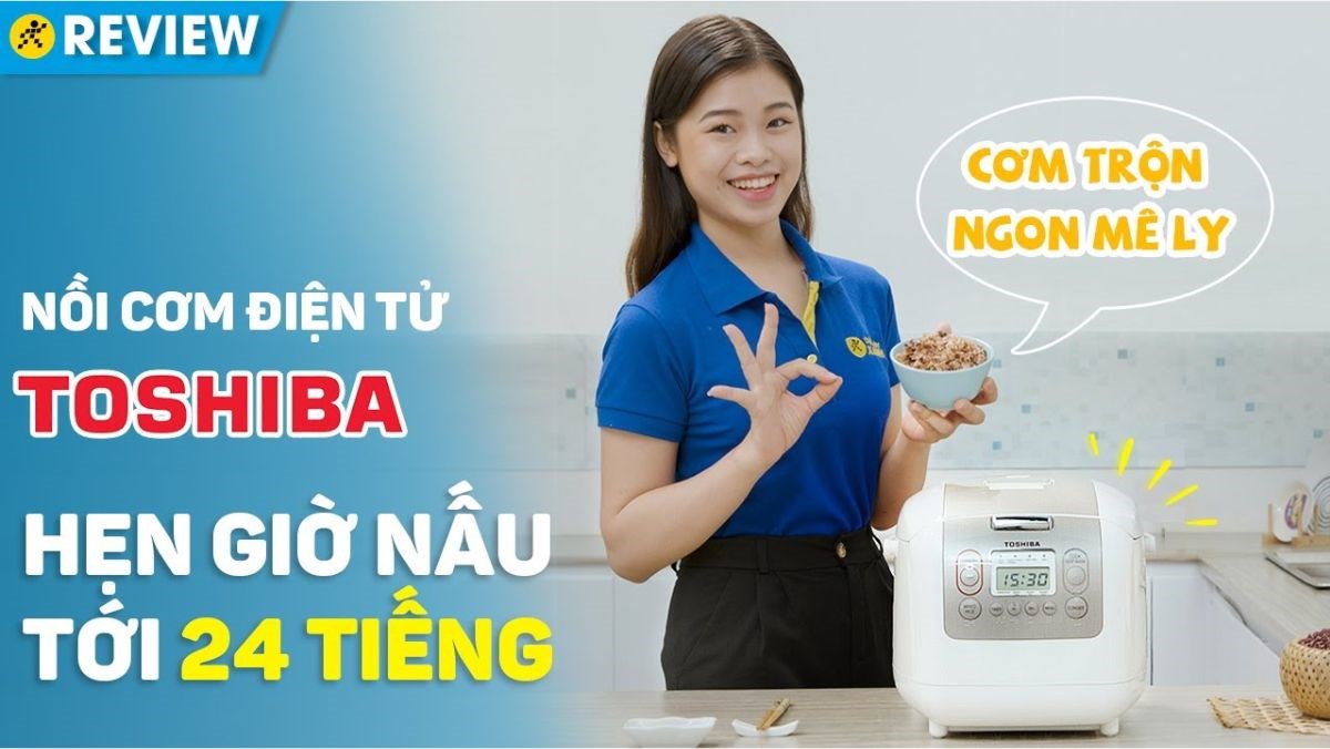 Review nồi cơm điện tử Toshiba 1.8 lít RC-18NMFVN(WT) để nấu cơm gạo trộn