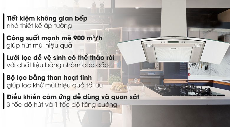 Máy hút mùi áp tường Hafele HH-WG90B