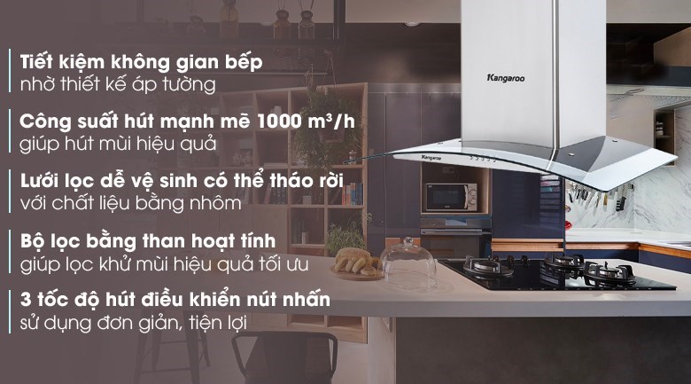 Máy hút mùi áp tường Kangaroo KG538