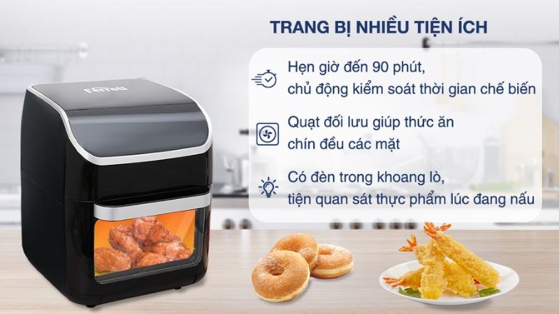 Ưu điểm tính năng của lò chiên không dầu Ferroli  FAF-12D