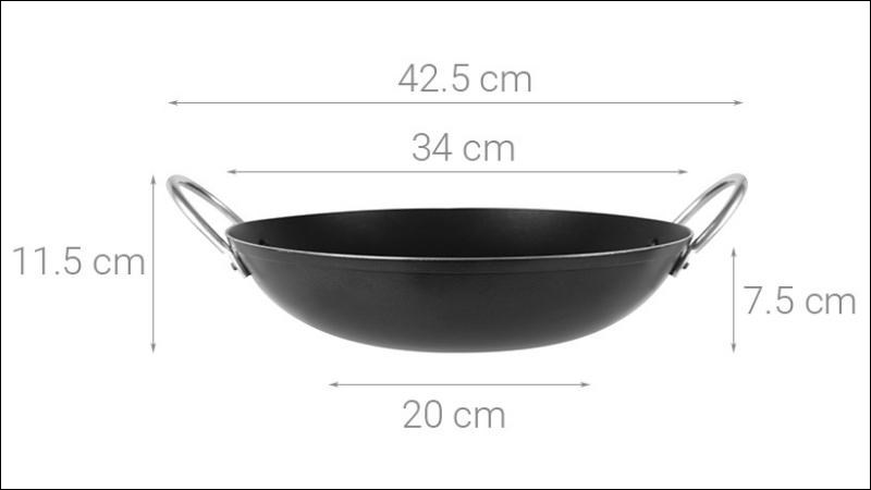 chảo nhôm chống dính 2 quai 34cm Delites CR002-34