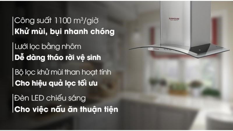 máy hút mùi áp tường Sunhouse SHB6629 70C