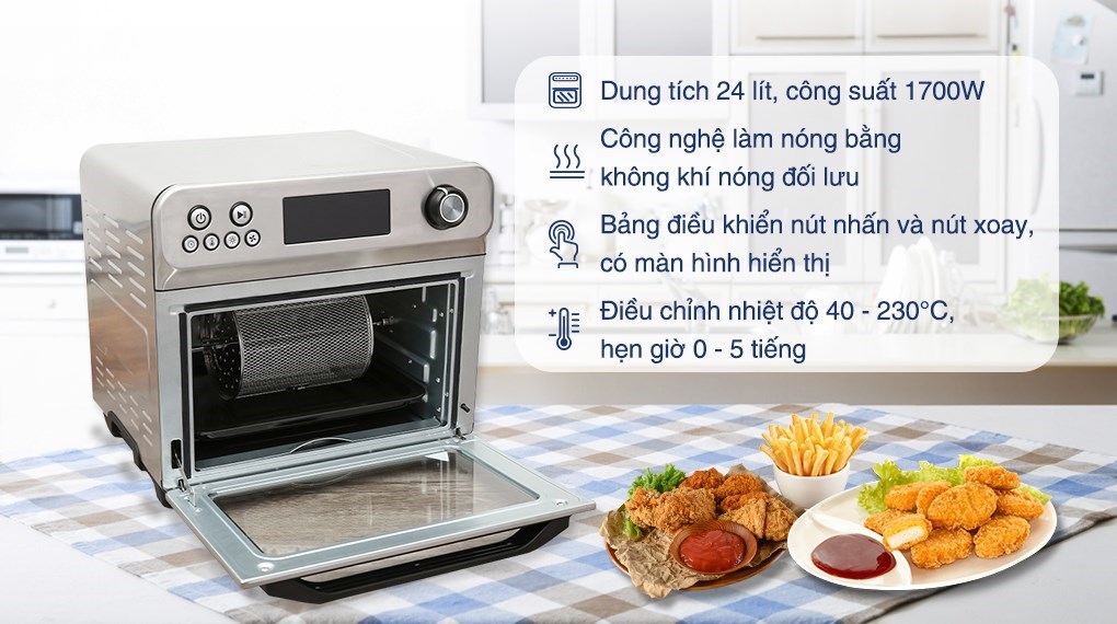 Lò chiên không dầu Mishio MK-314 24 lít