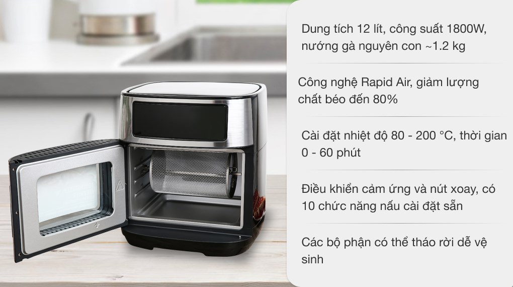 Lò chiên không dầu Kangaroo KG12AF1A 12 lít