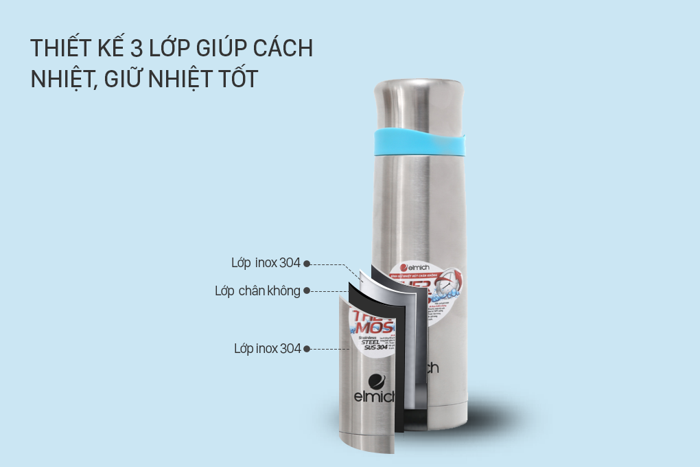 bình giữ nhiệt inox 500ml Elmich K5