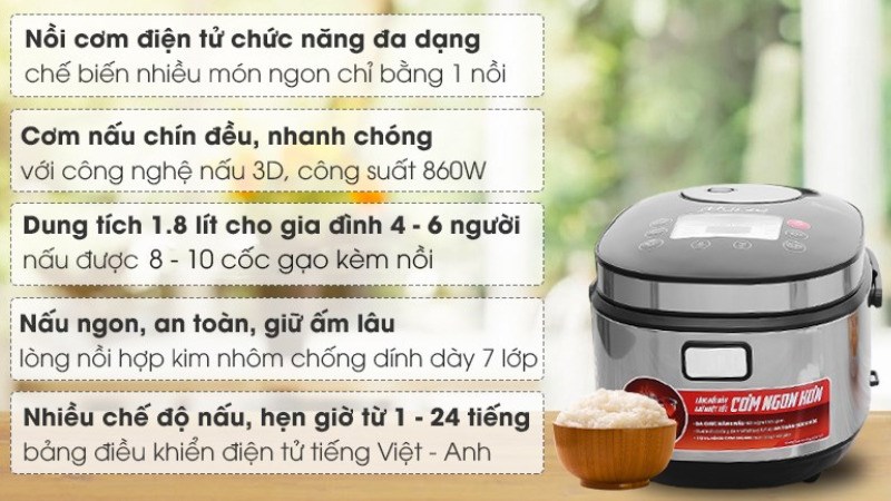 N&ocirc;̀i cơm đi&ecirc;̣n tử Sunhouse mama 1.8 l&iacute;t SHD8903