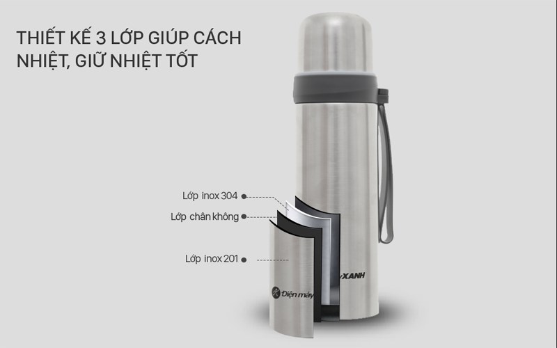 Bình giữ nhiệt inox 500 ml DMX YNQE-3021