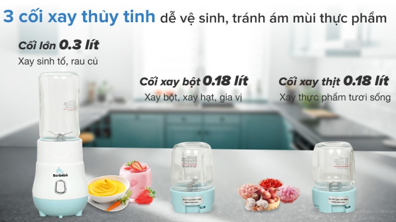 Chức năng của máy xay đa năng 3 cối Bonbébé BB-39