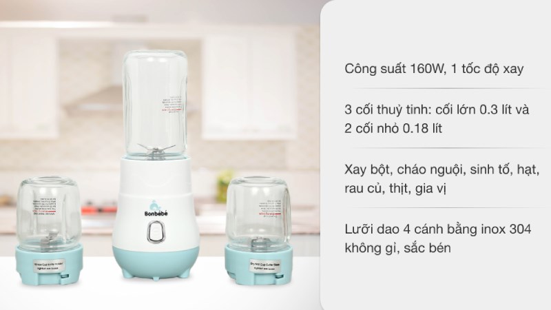 Ưu điểm của máy xay đa năng 3 cối Bonbébé BB-39