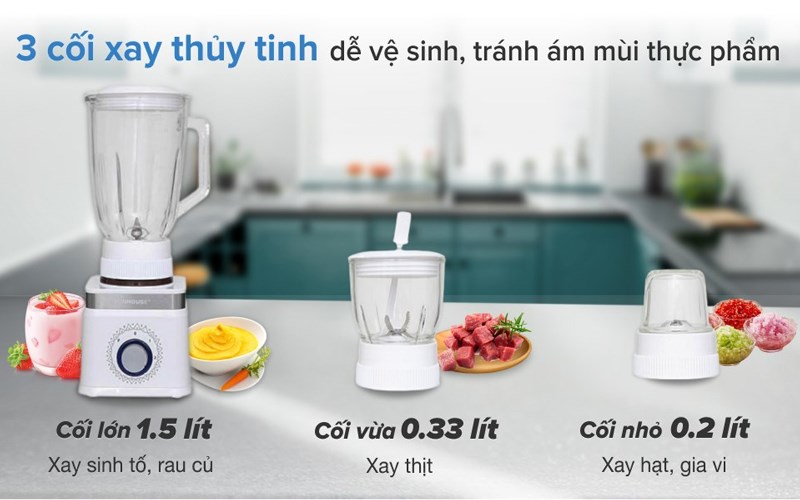 3 cối máy xay sinh tố Sunhouse SHD5582W