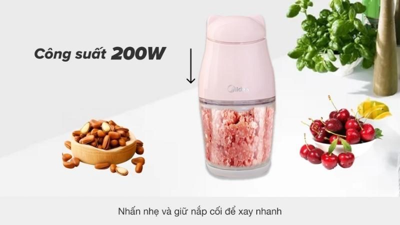 Ưu điểm công suất 200W của máy xay thịt mini Midea MJ-BC200G