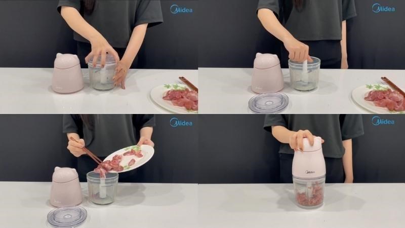 Cách sử dụng máy xay thịt mini Midea MJ-BC200G