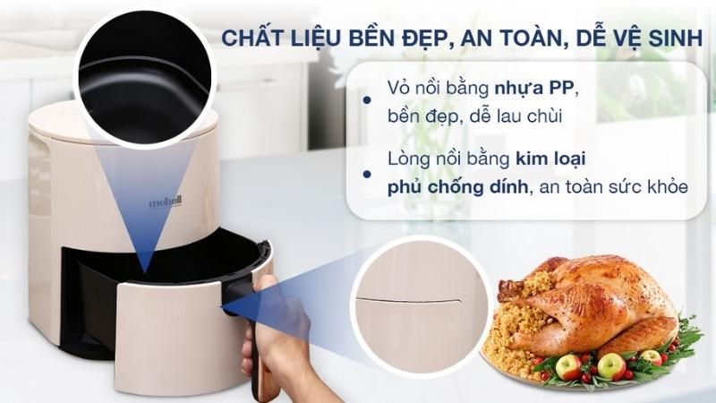 Ưu điểm cấu tạo của nồi chiên không dầu Mobell AF-19