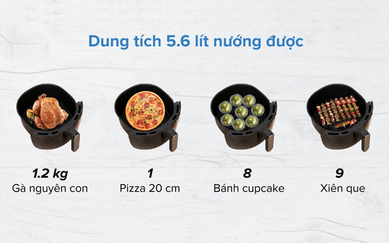 Nồi chiên không dầu Tefal EY701D15 có dung tích 5.6 lít