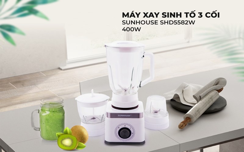 Máy xay sinh tố 3 cối Sunhouse SHD5582W