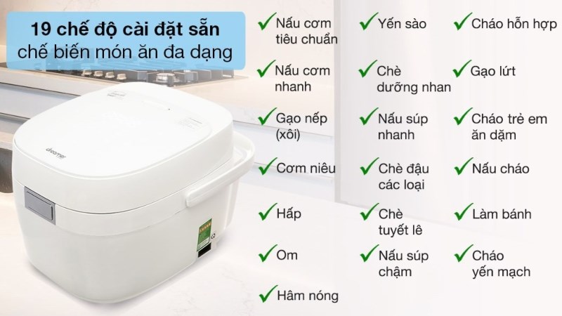  Chức năng của nồi cơm điện cao tần 1.5 lít Dreamer DR-IH15W