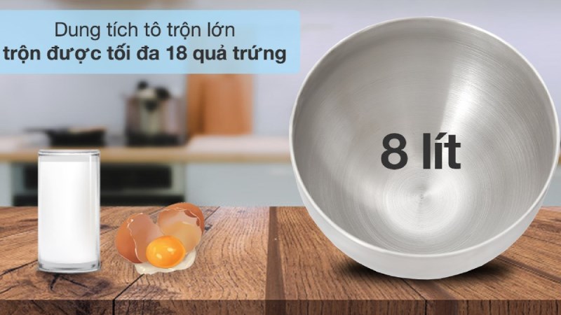 Máy nhồi bột đánh trứng Unie EM5 có dung tích tô trộn 8 lít